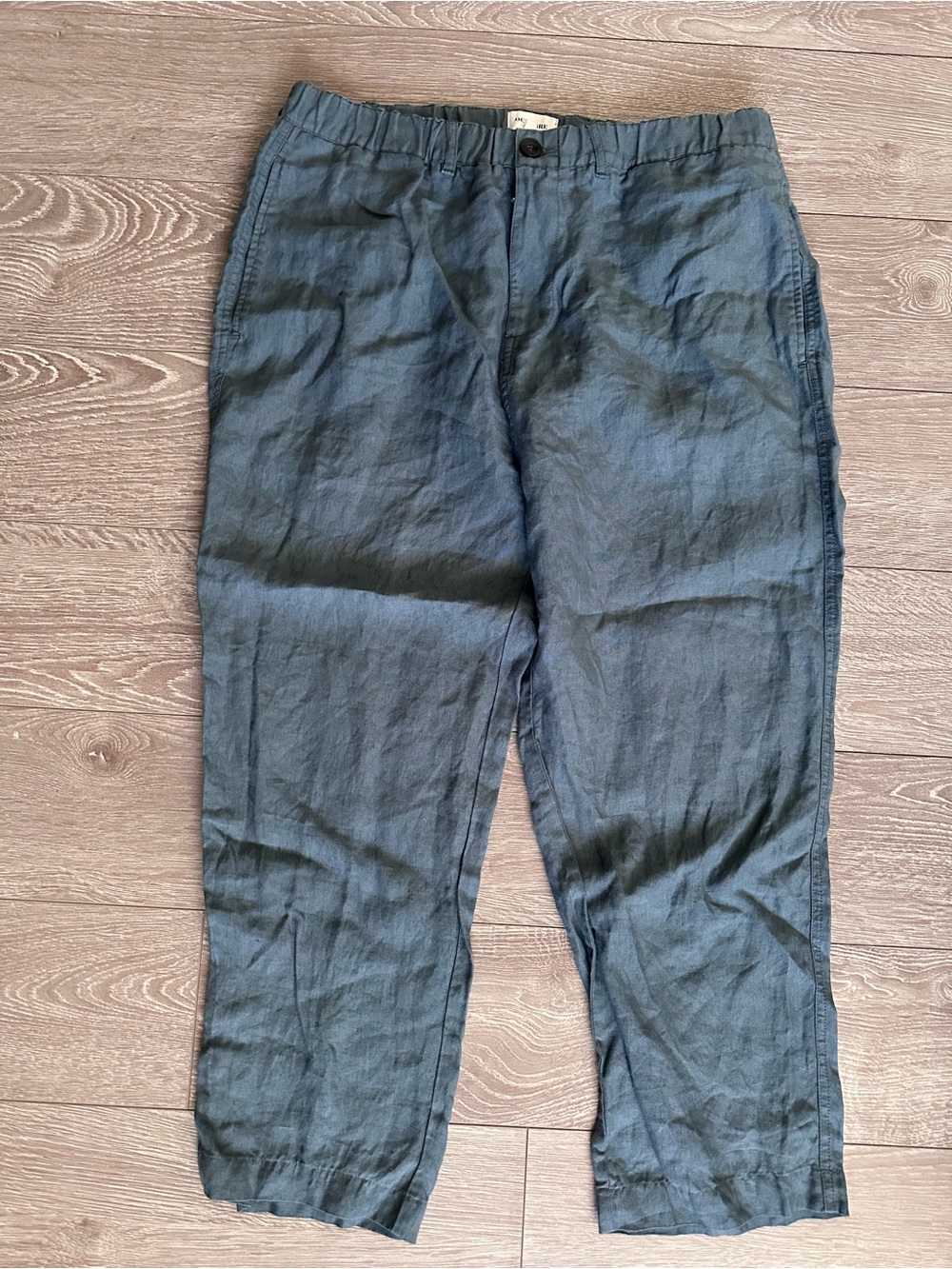 Minimalist Men's Linen Pants in Slate Blue